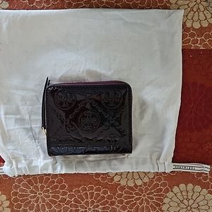 T Monogram Patent Embossed Card Case